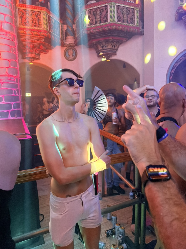 Bobby in a well-hydrated state at a club